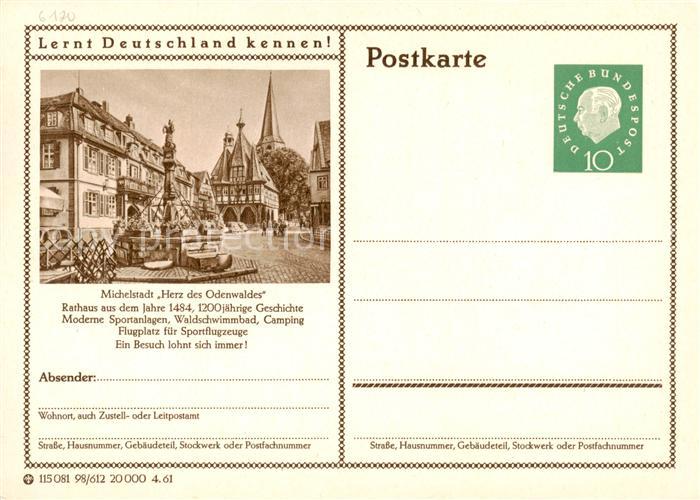 Michelstadt Herz des Odenwaldes Rathaus 15. Jhdt. Brunnen Serie Lernt Deutschlan