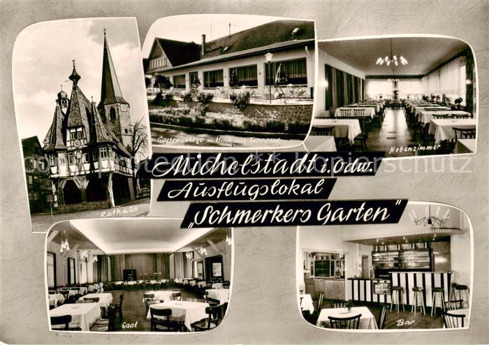 Michelstadt Rathaus Ausflugslokal Schmerkers Garten Saal Bar Nebenzimmer
