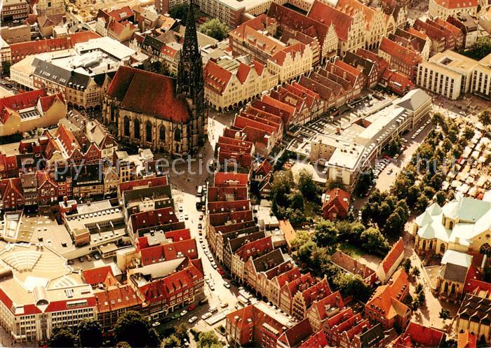Muenster Westfalen Stadtzentrum St. Lambertikirche und Prinzipalmarkt