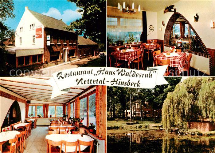 Hinsbeck Restaurant Haus Waldesruh Gastraum Parkanlagen Teich