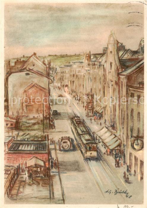 Barmen Wuppertal Kuenstlerkarte Pastell von August Brocker