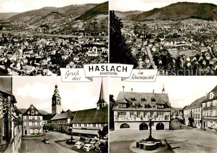 Haslach Kinzigtal Fliegeraufnahme Ortspartie Marktplatz
