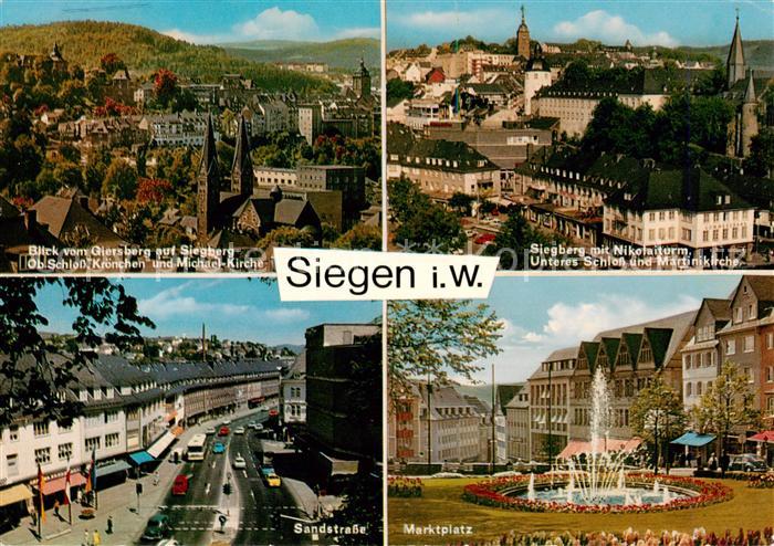 Siegen  Westfalen Blick vom Giersberg auf Siegberg Nikolaiturm Unteres Schloss M