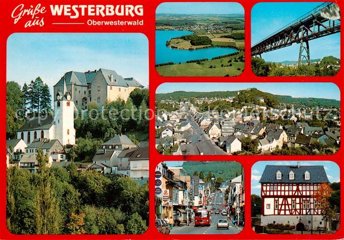 Westerburg Westerwald Schloss Fliegeraufnahmen Bruecke Strassenpartie Fachwerkha