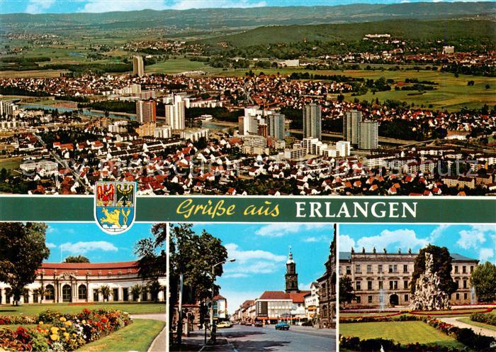 ERLANGEN Bayern Fliegeraufnahme Park Strassenpartie Schloss