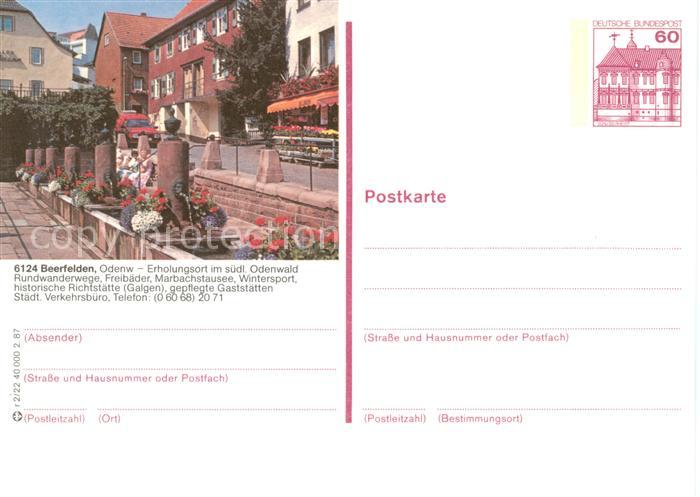 Beerfelden Odenwald Ortspartie mit Brunnen