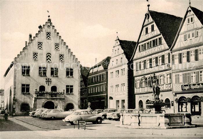 Bad Mergentheim Marktplatz Brunnen und Rathaus