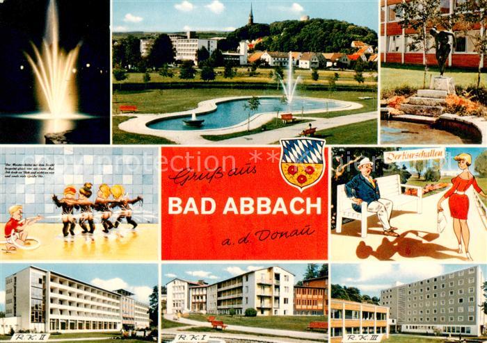 Bad Abbach Kuranlagen Feuerwerk Fontaene Skulptur RK I RK II und RK III