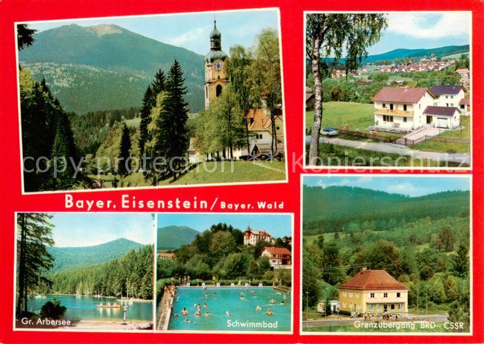 Bayerisch Eisenstein Kirche Panorama Gr Arbersee Schwimmbad Grenzuebergang BRD C