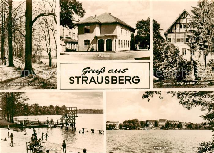 Strausberg Brandenburg Promenade am Straus See Jugendherberge Kaethe Kollwitz St