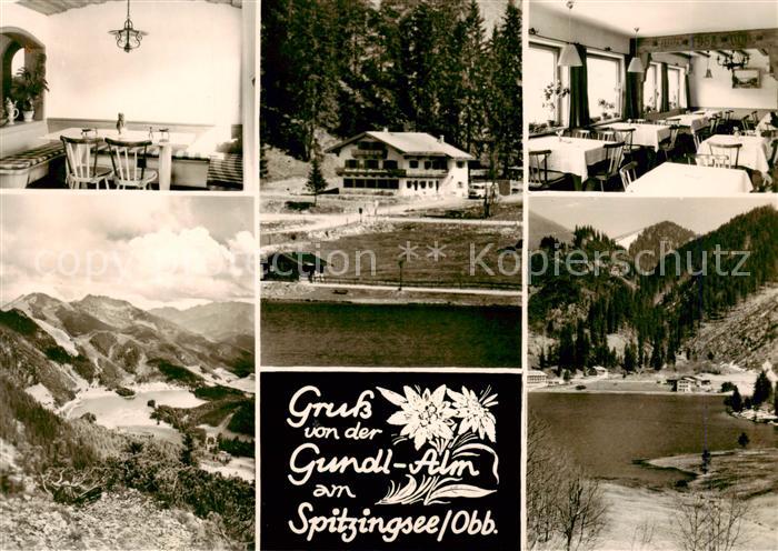 Spitzingsee Schliersee Gundl Alm Gastraeume Teilansichten Seepanorama