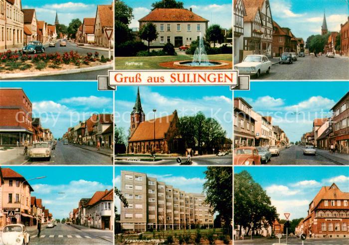 Sulingen Ortsansichten Rathaus Kirche Kreiskrankenhaus