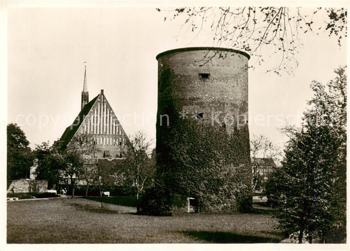 Salzwedel Burgturm und Giebel der Moenchenkirche