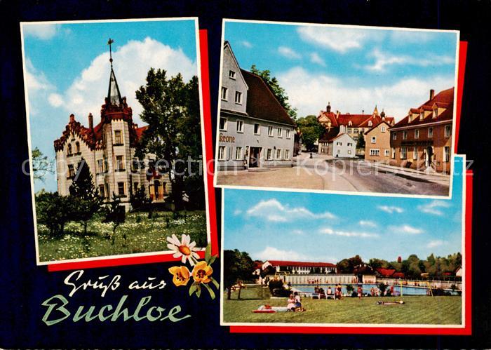 Buchloe Kirche Strassenpartie Schwimmbad