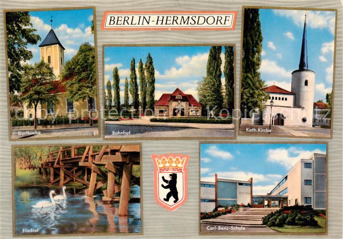 Hermsdorf Berlin Dorfkirche Bahnhof Kath Kirche Fliesstal Carl Benz Schule