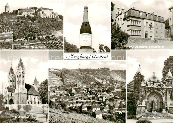 Freyburg Unstrut Die Neuenburg HO Gaststaette Sektkellerei St Annen Kirche Panor