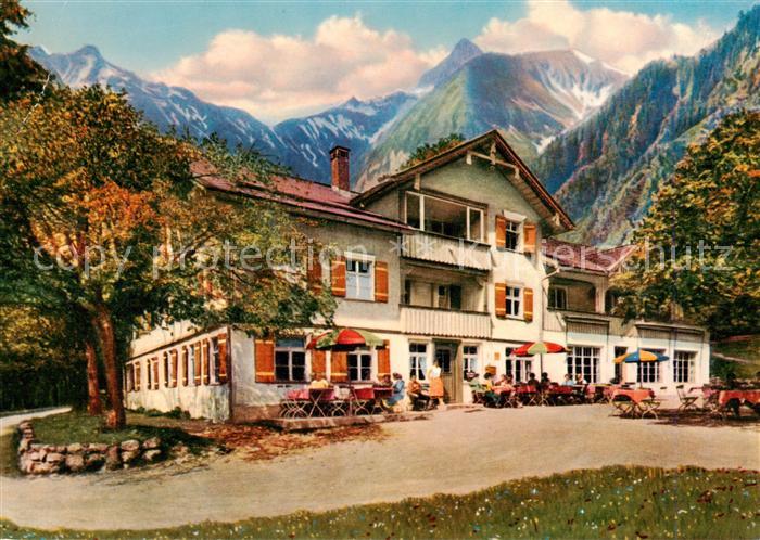 Spielmannsau Oberstdorf Berggasthof Spielmannsau mit Kratzer und Trettachspitze