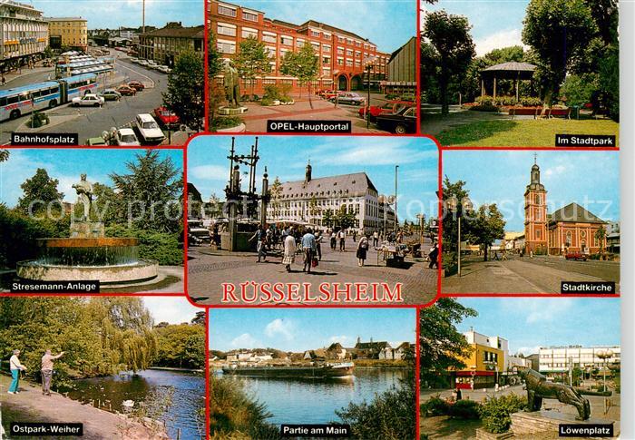 Ruesselsheim Main Bahnhofsplatz OPEL Hauptportal Stadtpark Stresemann Anlage Sta