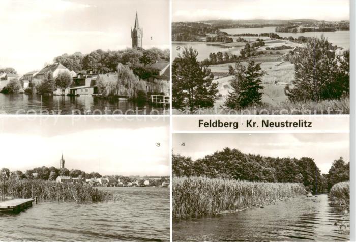 Feldberg Mecklenburg Am Haussee Blick vom Huettenberg Seerosen Kanal