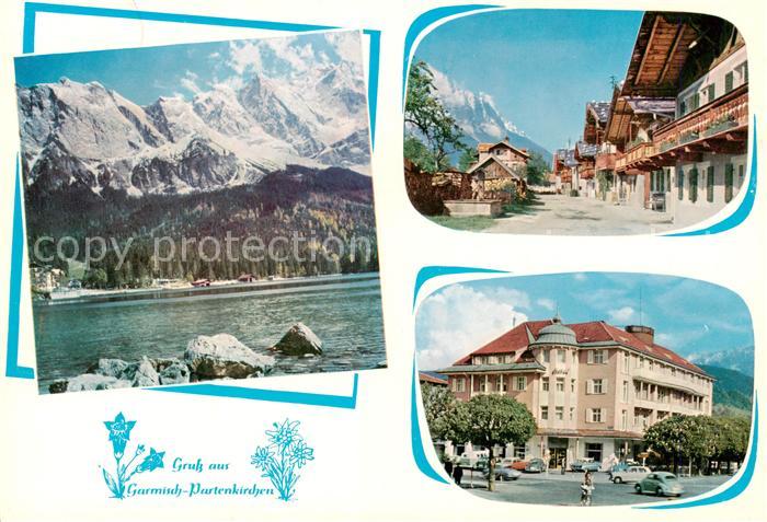 GARMISCH-PARTENKIRCHEN Bayern Hotel Vier Jahreszeiten Panorama Ortsmotiv