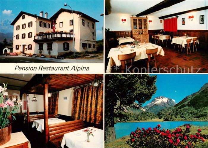Maloja GR Pension Restaurant Alpina Gastraeume Seepartie