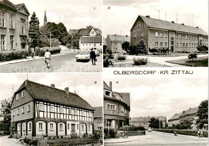 Olbersdorf Sachsen Teilansicht Neubausiedlung Oberlausitzer Umgebindehaus Rosa L