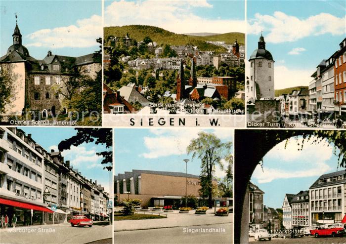Siegen  Westfalen Oberes Schloss Innenhof Dicker Turm Marburger Strasse Siegerla