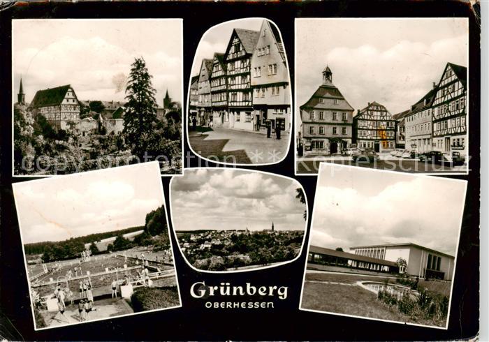 Gruenberg  Hessen Ortsansichten Panorama Schwimmbad