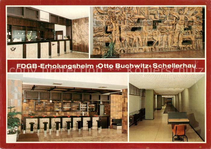 Schellerhau FDGB Erholungsheim Otto Buchwitz Rezeption Keramikwan Hallenbar Kege