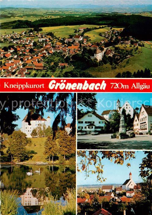 Groenenbach Bad Fliegeraufnahme Schloss Teich Marktplatz Kirche