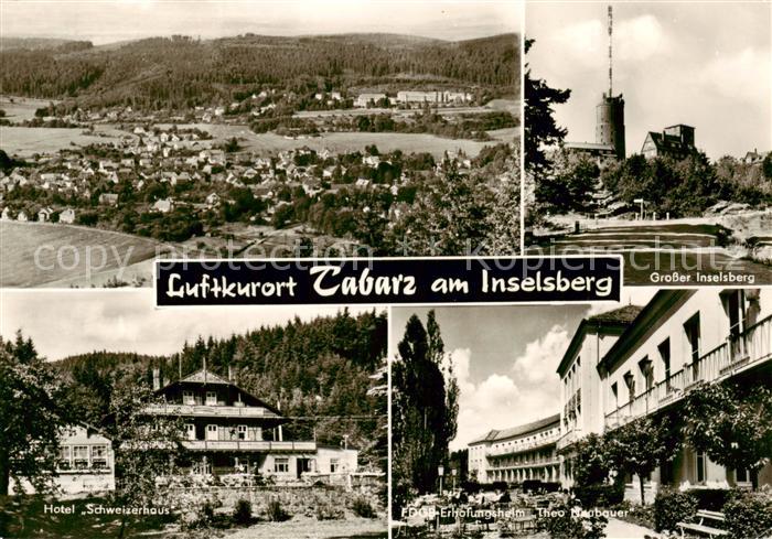 Tabarz Bad Tabarz Panorama Grosser Inselsberg Hotel Schweizerhaus FDGB Erholungs
