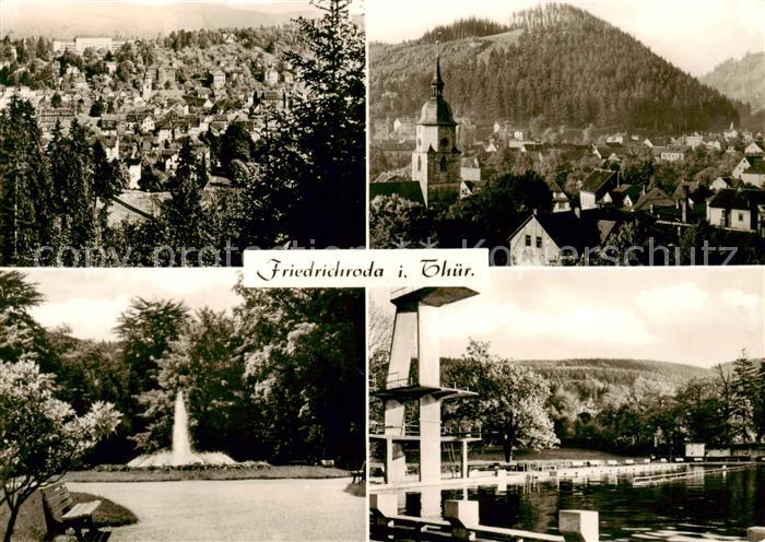 Friedrichroda Panorama Kirche Fontaene Schwimmbad