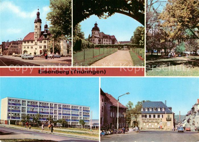 Eisenberg Thueringen Rathaus Im Schlossgarten Park des Friedens Neue Schule Erns