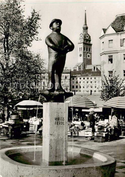 Muenchen Bayern Gedenkbrunnen des Muenchener Volkssaengers Weiss Ferdl am Viktua