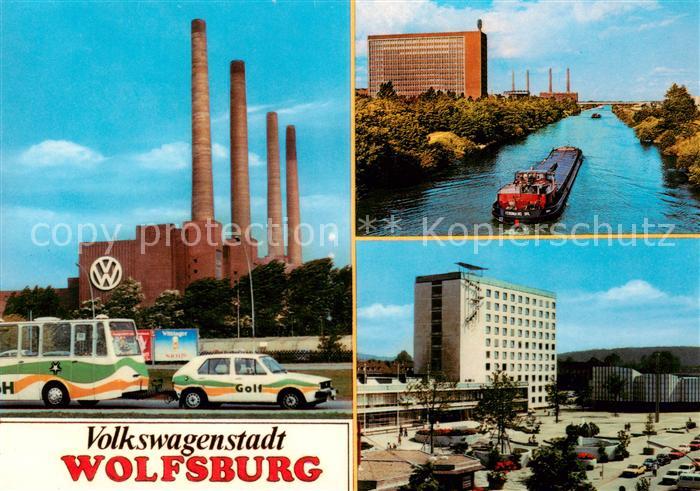 Wolfsburg VW Werk Kanal Frachter Verwaltungsgebaeude