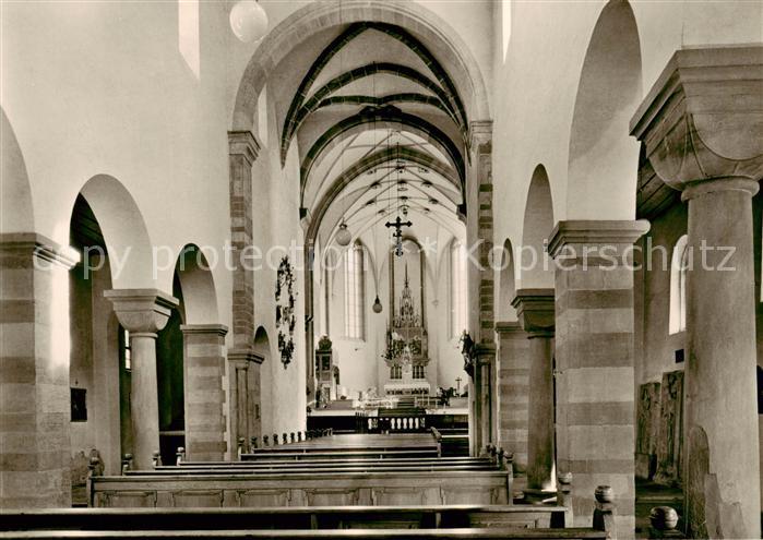 Wuerzburg Bayern Pfarrkirche St Burkard Langhaus und spaetgot Chor