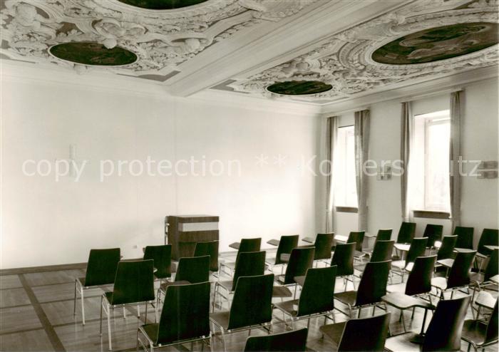 Wuerzburg Bayern Exerzitienhaus Himmelspforten Kl Vortragssaal mit Stuckdecke