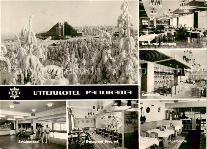 Oberhof Thueringen Interhotel Panorama Restaurant Rennsteig Kaminhalle Schwimmb