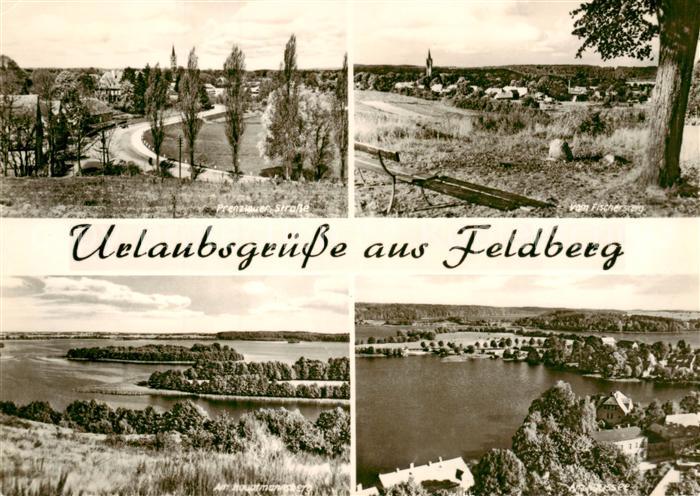 Feldberg Mecklenburg Prenzlauer Strasse Blick vom Fischersteig Am Hauptmannsberg