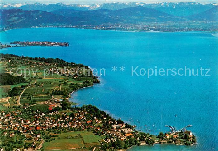 Wasserburg Bodensee Fliegeraufnahme mit Blick auf Lindau Bregenz und Vorarlberge