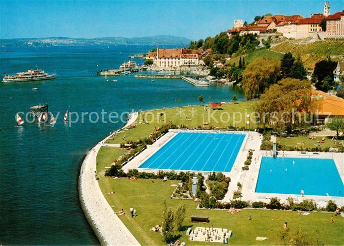 Meersburg Bodensee Fliegeraufnahme mit Freibad