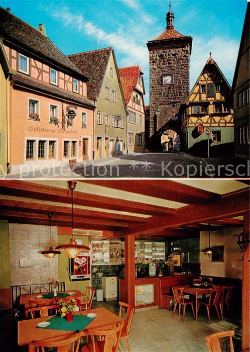 Rothenburg  Tauber Stadttor Gasthaus Siebersturm Gaststube