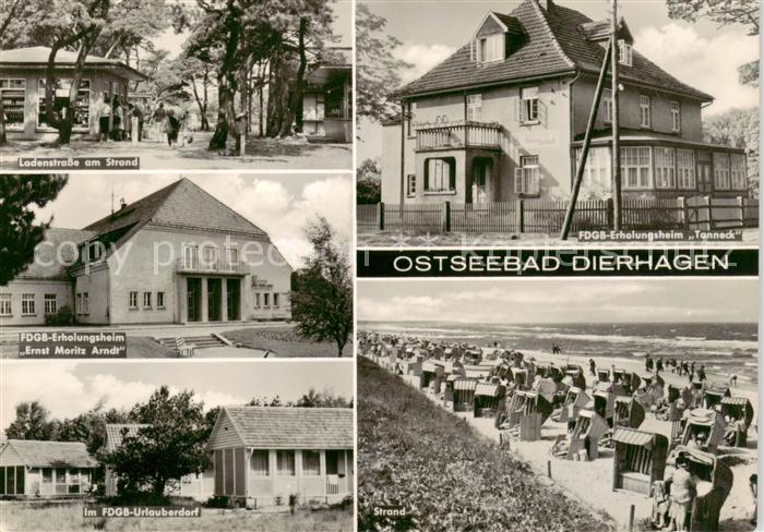Dierhagen Ostseebad Ladenstrasse FDGB Erholungsheim Ernst Moritz Arndt FDGB Erho