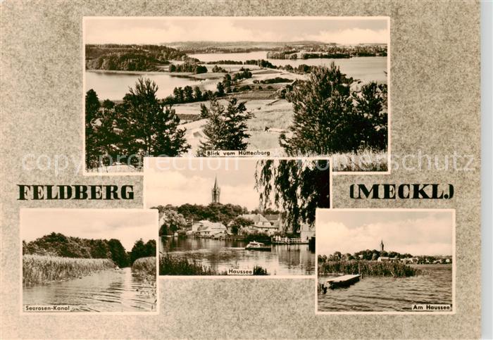 Feldberg Mecklenburg Bad Blick vom Huettenberg Seerosen Kanal Hausseepartien