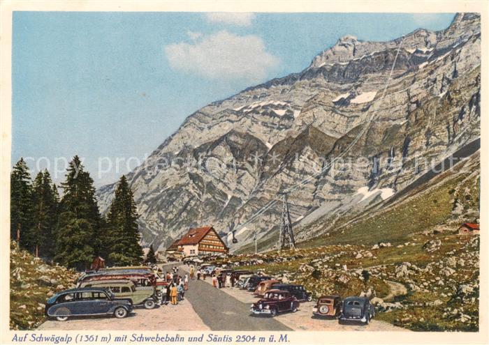 Schwaegalp AR mit Schwebebahn und Saentis