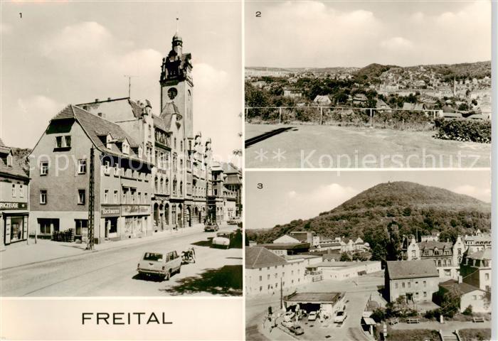 Freital Rathaus Teilansicht Blick zum Windberg