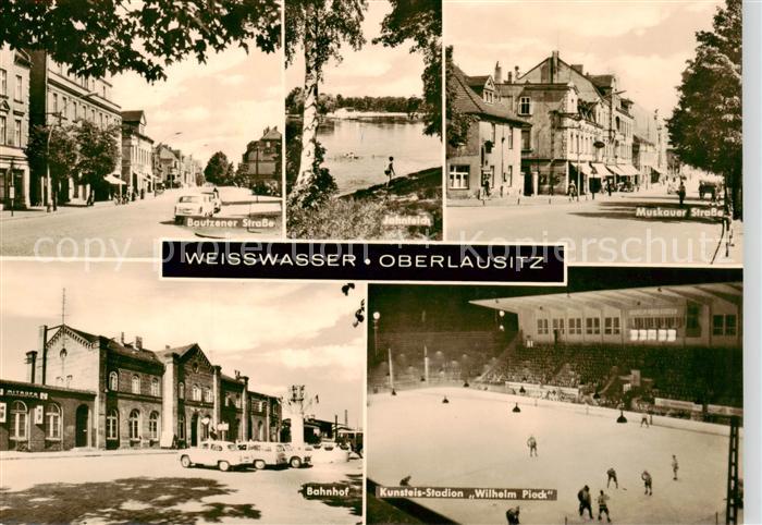 Weisswasser Oberlausitz Bautzener Strasse Jahnteich Muskauer Strasse Bahnhof Ku