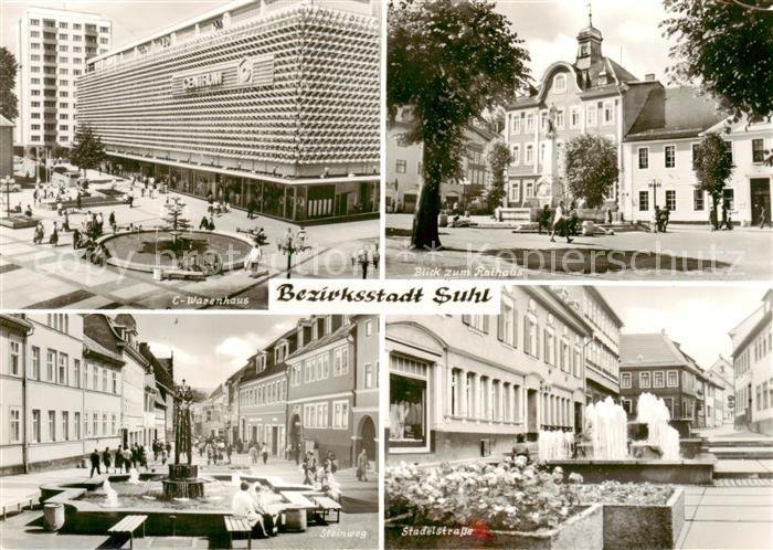 Suhl Thueringer Wald Consum Warenhaus Blick zum Rathaus Steinweg Stadelstrasse