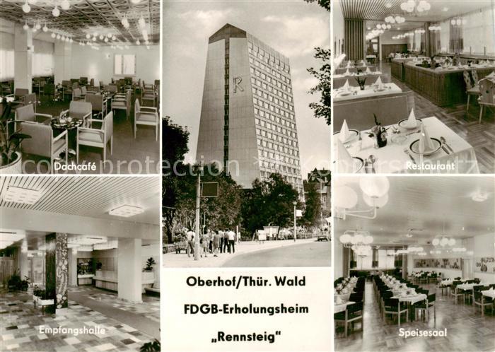 Oberhof  Thueringen FDGB Erholungsheim Rennsteig Dachcafe Empfangshalle Restaura