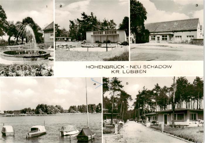 Hohenbrueck-Neu Schadow Springbrunnen Freilichtbuehne und Kiosk Gasthaus Treue N